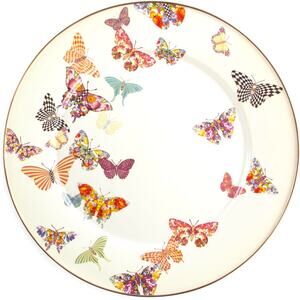 Brand New Mackenzie-Childs Butterfly Garden Serving Platter 16in White